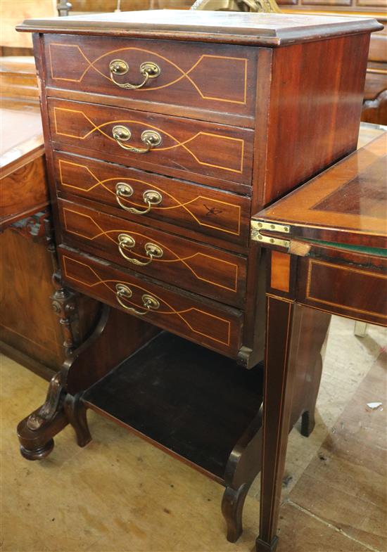 Edwardian inlaid mahogany music cabinet